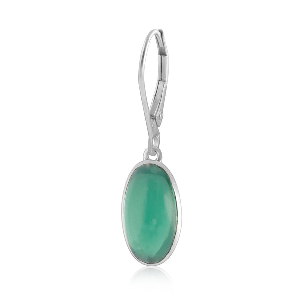 Emerald Cabochon Drop Earrings
